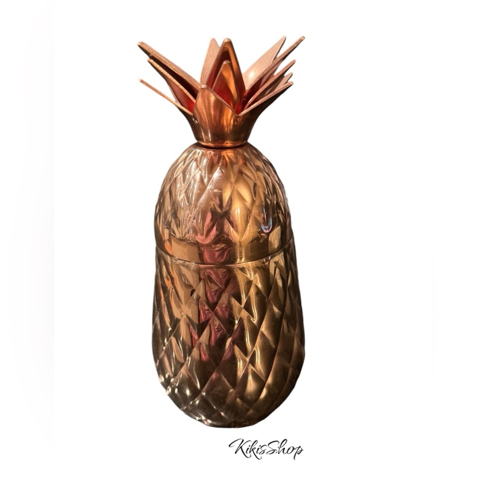 Pier 1 Pineapple Cocktail Shaker Rose Gold NWT - Picture 1 of 5